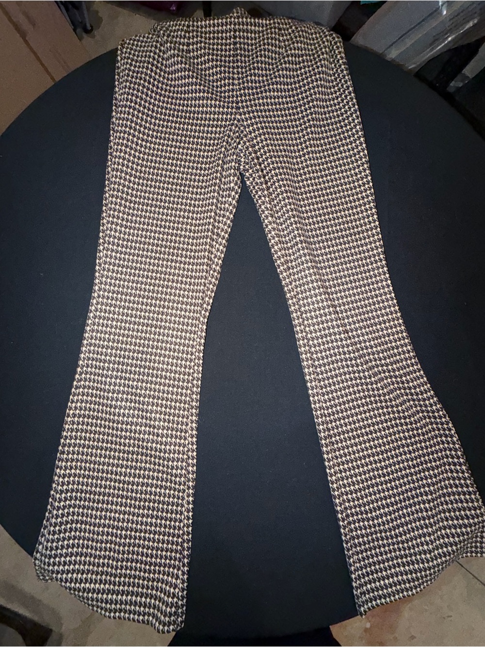 Sanctuary Filmore Houndstooth Flare Pants Cream Black XL